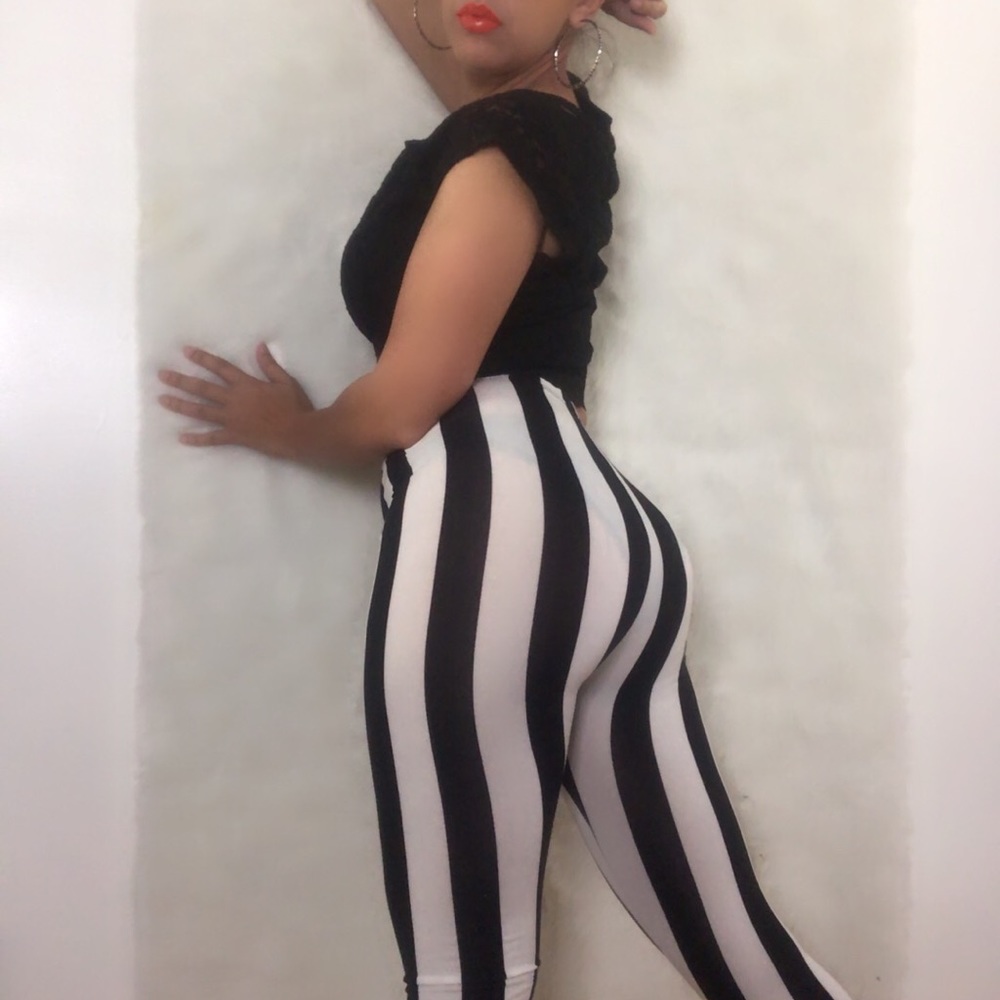 High-Waisted Striped Leggings